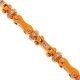 14K Rose Gold 2.60 ct Diamond Bullet Link Mens Bracelet 8 mm