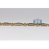 Mens Diamond Bicycle Link Bracelet 14K Yellow Gold 2.43 ct 8.25"