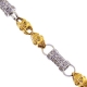 14K Two Tone Gold 4.46 ct Canary Diamond Mens Bracelet 7 mm