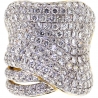 14K Yellow Gold 5.12 ct Diamond Womens Wide Ring