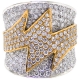 14K Two Tone Gold 3.24 ct Diamond Womens Zig Zag Ring