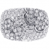 14K White Gold 3.12 ct Diamond Womens Flower Band Ring