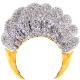14K Yellow Gold 6.13 ct Diamond Womens Dome Ring