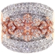 14K Rose Gold 2.17 ct Diamond Flower Womens Band Ring
