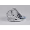 Womens Diamond Pave Double Bypass Ring 14K White Gold 5.17 ct