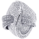 14K White Gold 3.18 ct Diamond Womens Twisted Ring