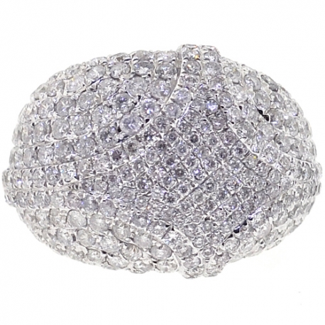 14K Yellow Gold 4.66 ct Diamond Womens Dome Ring
