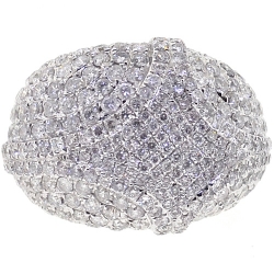 14K Yellow Gold 4.66 ct Diamond Womens Dome Ring