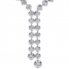 Womens Diamond Lariat Drop Necklace 14K White Gold 3.65ct 17"