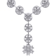 18K White Gold 1.97 ct Diamond Flower Y Shape Necklace 16 Inches