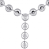 Womens Diamond Halo Y Shape Lariat Necklace 18K White Gold 1.57ct