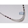 Womens Ruby Diamond Layered Tennis Necklace 18K White Gold 16.5"