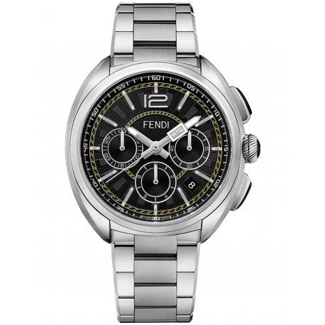 F231011000 Fendi Momento Chronograph Mens Bracelet Watch 46mm 