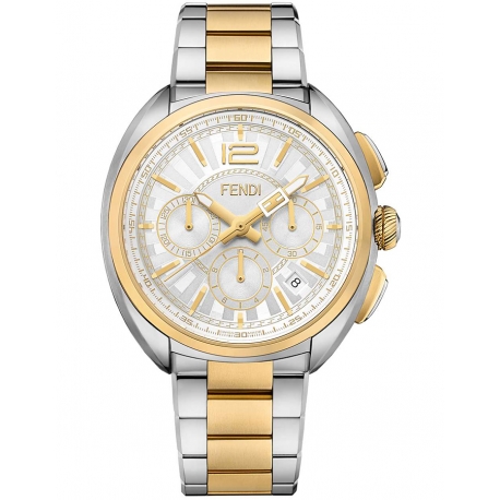 F231114000 Fendi Momento Chronograph Mens Bracelet Watch 46mm 