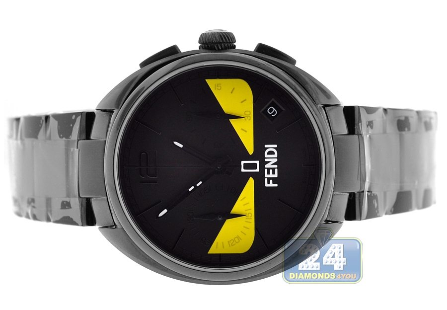F100202102 Fendi Fendimania FF Logo Black Strap Watch