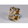 10K Yellow Gold 5.43 ct Diamond Mens Cuban Eternity Ring