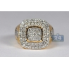14K Yellow Gold 1.77 ct Diamond Ankh Cross Mens Ring