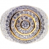 14K Yellow Gold 3.83 ct Diamond Mens Round Pinky Ring