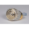 14K Yellow Gold 3.83 ct Diamond Mens Round Pinky Ring