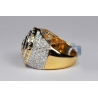 14K Yellow Gold 3.83 ct Diamond Mens Round Pinky Ring