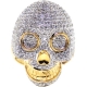 14K Yellow Gold 3.25 ct Diamond Mens Skull Ring