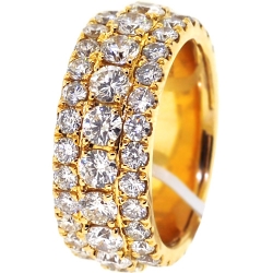 14K Yellow Gold 7.52 ct Diamond Mens Eternity Ring 10 mm