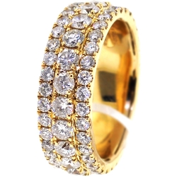 14K Yellow Gold 5.04 ct Diamond Mens Eternity Ring 8 mm