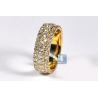 14K Yellow Gold 5.04 ct Diamond Mens Eternity Band Ring 8 mm