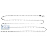 10K White Gold Round Cable Link Unisex Chain 1.9 mm