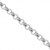 10K White Gold Round Puff Cable Link Mens Chain 3.3 mm