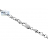 10K White Gold Round Puff Cable Link Mens Chain 3.3 mm