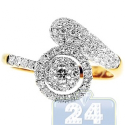 14K Yellow Gold 0.75 ct Diamond Spiral Engagement Ring