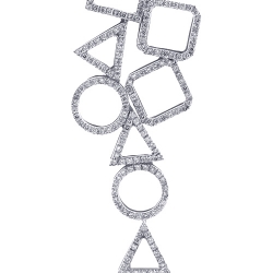 14K White Gold 1.10 ct Diamond Geometric Pendant Necklace