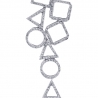 Womens Diamond Geometric Pendant Lariat Necklace 14K White Gold