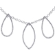 14K White Gold 2.18 ct Diamond Open Leaf Womens Necklace