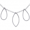 Womens Diamond Open Leaf Link Necklace 14K White Gold 2.18ct 17"