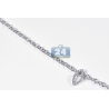 Womens Diamond Open Leaf Link Necklace 14K White Gold 2.18ct 17"
