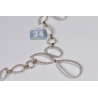 Womens Diamond Geometric Lariat Necklace 14K Two Tone Gold 18"