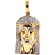 10K Yellow Gold 0.49 ct Diamond Jesus Face Religious Pendant