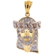 10K Yellow Gold 0.38 ct Diamond Cuban Halo Jesus Christ Pendant