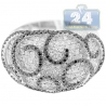 14K White Gold 2.40 ct White Black Diamond Swirls Womens Ring