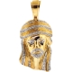 10K Yellow Gold 0.34 ct Diamond Jesus Christ Religious Pendant