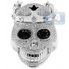 925 Sterling Silver 2.75 ct White Diamond Mens Skull Ring