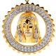 10K Yellow Gold 0.64 ct Diamond Jesus Mens Framed Pendant