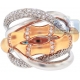 18K White & Rose Gold 0.83 ct Diamond Womens Bamboo Ring