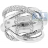 18K White Gold 0.83 ct Diamond Womens Bamboo Ring