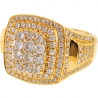 14K Yellow Gold 2.57 ct Diamond Men's Square Ring
