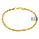 10K Yellow Gold Franco Link Mens Bracelet 3 mm 8 inches
