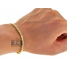 Italian 10K Yellow Gold Franco Link Mens Bracelet 3mm 8"