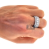 14K White Gold 5.75 ct Diamond Mens Eternity Ring 10 mm